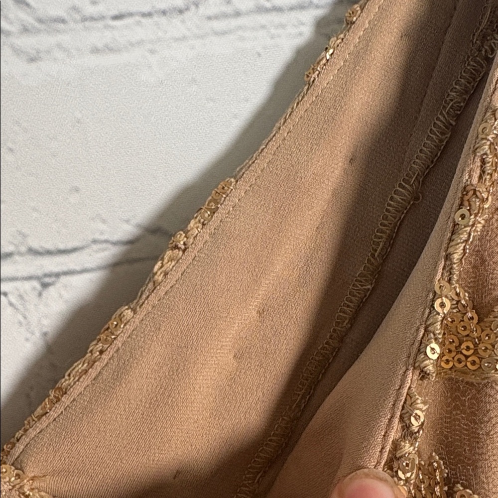 DRESS the POPULATION NWT Blair Gold Sequin Lace Mesh Sleeveless Dress size XL - Picture 9 of 9